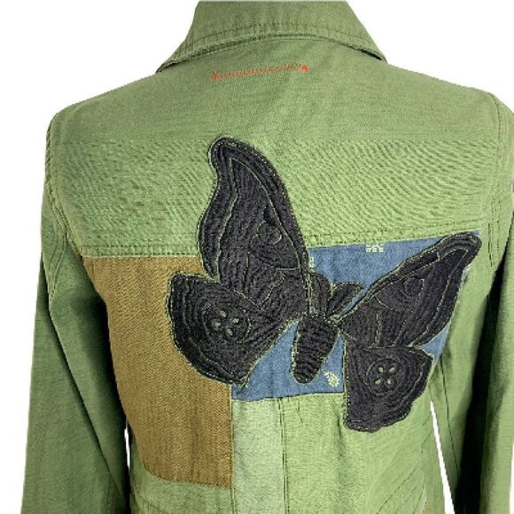 Anthropologie Hei Hei Utility Jacket XS Green Patchwork Embroidered Field NEW - Picture 5 of 7